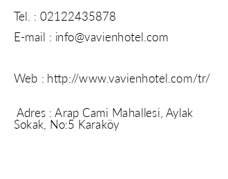 Vavien Hotel iletiim bilgileri
